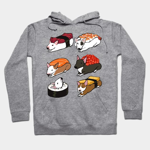 Sushi Bull Terrier Hoodie by huebucket